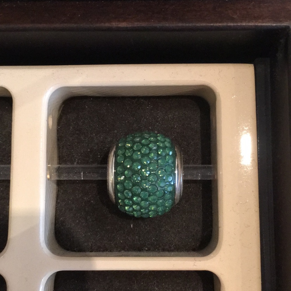 Brighton large emerald crystal necklace bead.